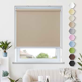 GrandeKor 電動ロールスクリーン ベージュ　つっぱり遮光横50㎝縦60㎝ 61zv+y0Yh3L._UF350,350_QL50_.jpg